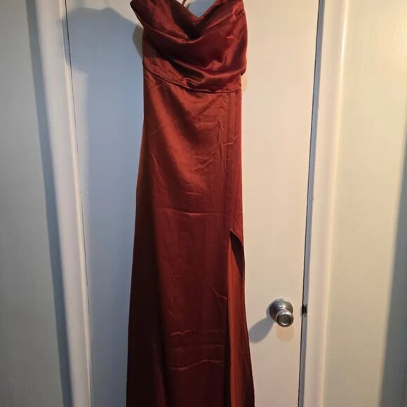 Rust-colored formal evening dress - Picture 1 of 2